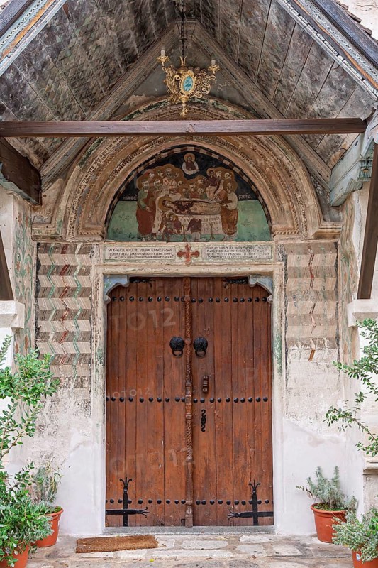 Chrysoroyiatissa Monastery, Monastery Church Entrance, Cyprus