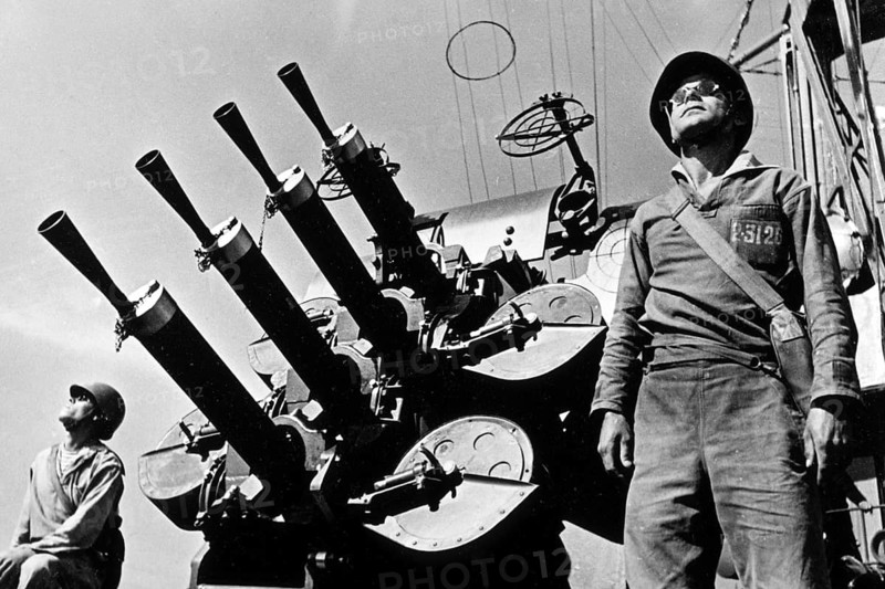 Marines on a ship, Northern Front, North Sea near Murmansk, Soviet Union, 1942
