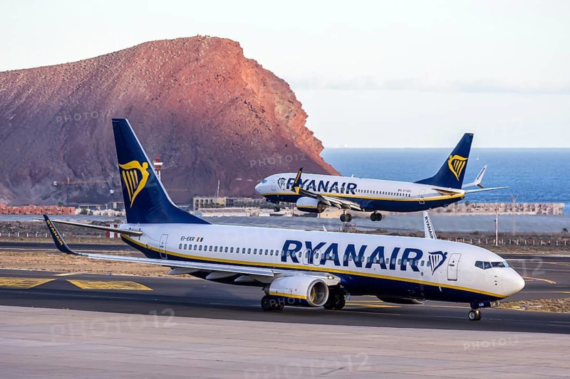 Ryanair Boeing 737-800 aircraft at Tenerife airport, Spain