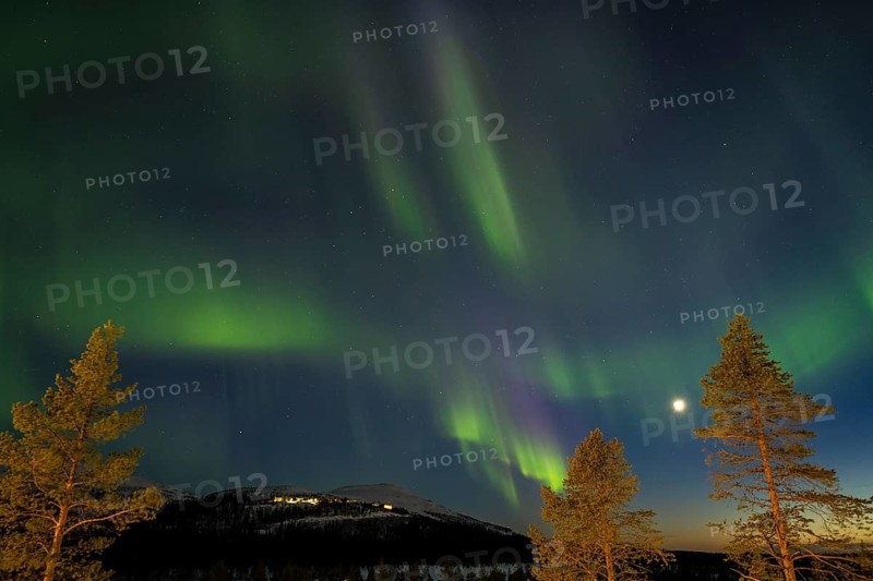 Northern Lights (Aurora borealis), Dundret, Gällivare, Norrbotten, Lapland, Sweden, April 2021