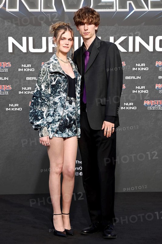 Lucy Hellenbrecht with boyfriend Finn - German premiere of MASTERS OF THE UNIVERSE, Uber Platz, Berlin, 28.5.26
