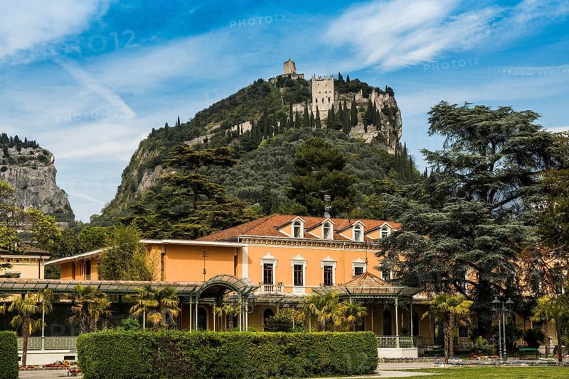 Picturesque village and medieval castle, Arco, Lake Garda, Trento, Trentino-Alto Adige, Italy