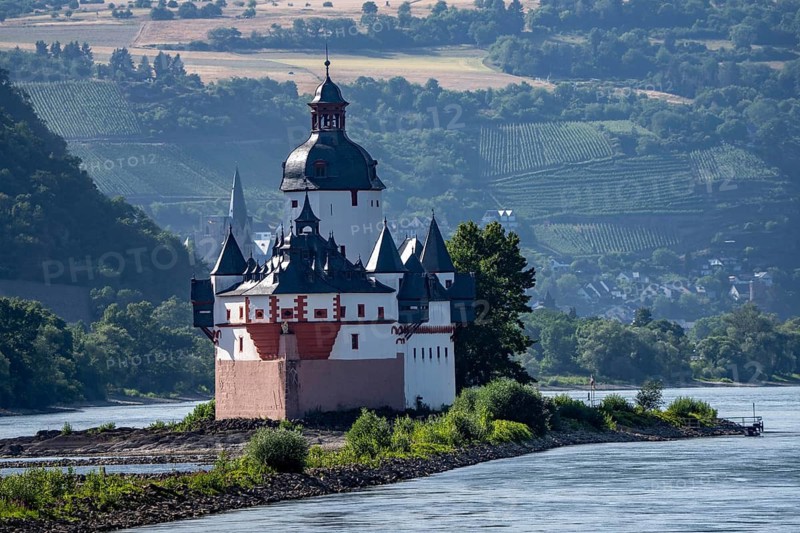 Pfalzgrafenstein Castle in the Rhine, near Kaub, Zollburg, in the Upper Middle Rhine Valley, Rhineland-Palatinate, Germany