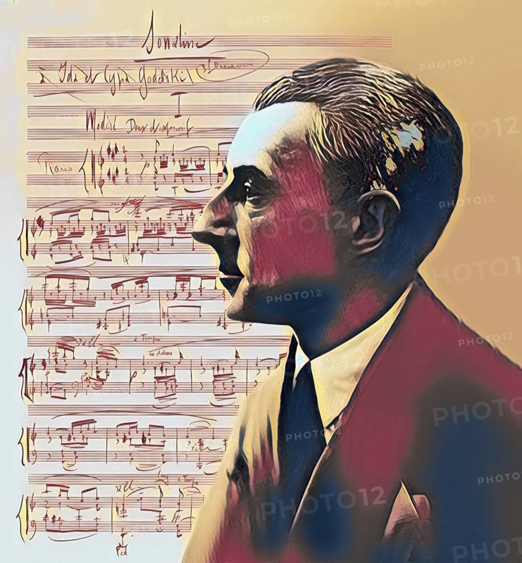 Joseph Maurice Ravel, 1875 – 1937, French composer, pianist and conductor, leading musician in Impressionism, 1925, sheet music from Sonatine, premier mouvement, 1905, digitally edited