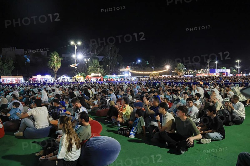 Damascus, Syria - July 19, 2026: Thousands of Spanish and Argentine football fans gather in Damascus to watch the 2026 FIFA World Cup final match on giant screens as Spain defeats Argentina 1-0 in extra time to claim the world title, Damascus, Damascus, Syria