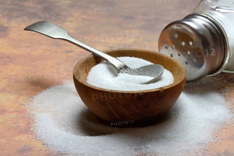 Salt in bowl and salt shaker, table salt