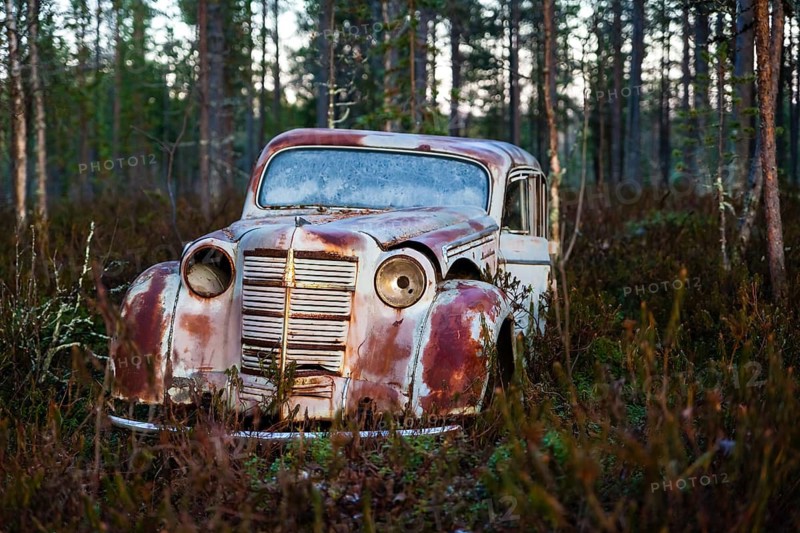 OAO Moskvich Oldtimer in Finland, Finnish Lapland, Finland
