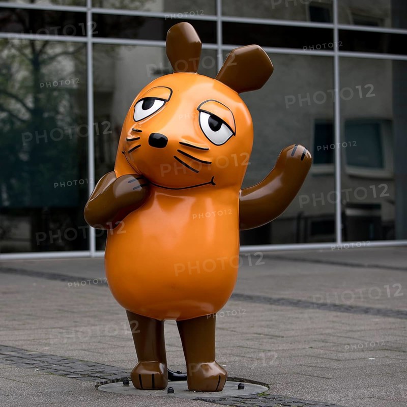 Mouse memorial from the television program of the same name on Apellhofplatz in front of Westdeutscher Rundfunk WDR, Cologne, North Rhine-Westphalia, Germany