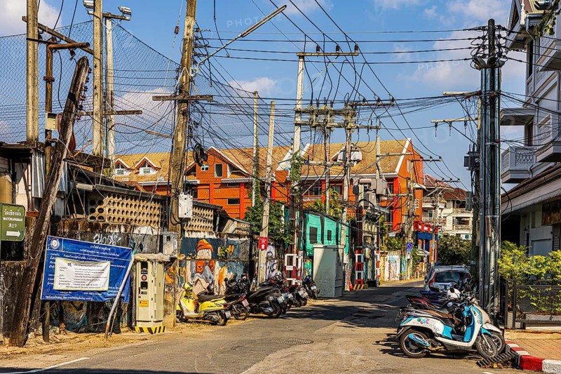 Adventurous Power Distribution, Old Town Center, Chiang Mai, Thailand