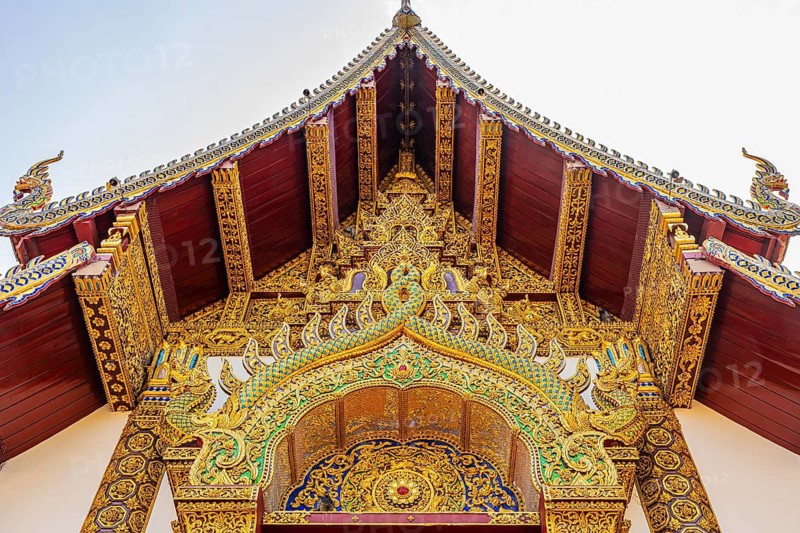 Gilded roof of the Wat Phra That Doi Kham Buddhist temple complex, Chiang Mai, Thailand