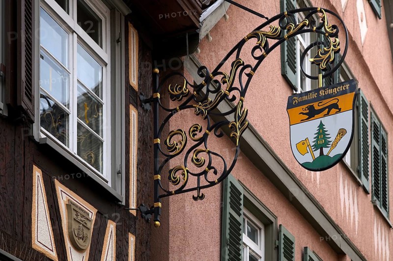 Nose sign, guild sign, Köngeter family, Marktstraße, Altstadt, Bad Cannstatt, Stuttgart, Baden-Württemberg, Germany