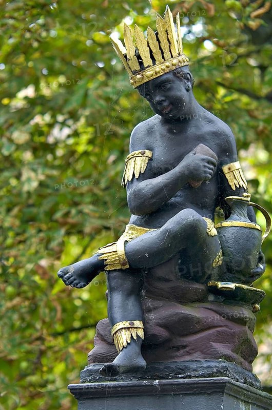 Moor fountain in the courtyard of Schöntal Abbey in Jagsttal in Baden-Württemberg, Germany