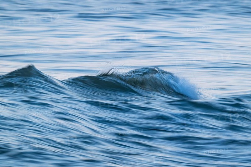 Wave, blue hour, long exposure, Houvig Beach, North Sea, Denmark