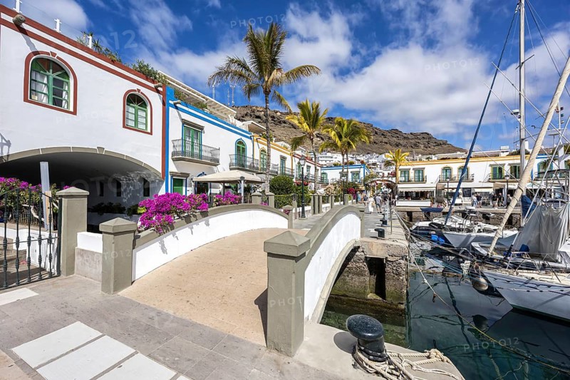 Gran Canaria island typical houses in Puerto de Mogan port vacation trip in Puerto de Mogán, Spain