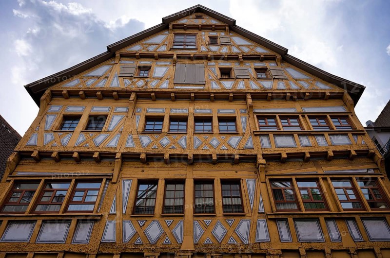 Historic half-timbered house, renovated, restored, old town, Bad Cannstatt, Stuttgart, Baden-Württemberg, Germany
