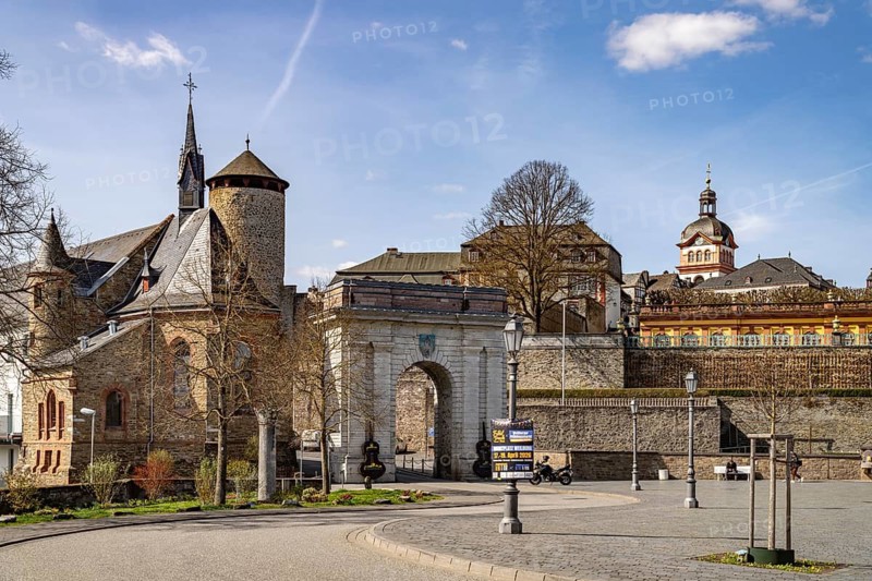 König-Konrad-Platz and Weilburg Castle, Hesse, Germany