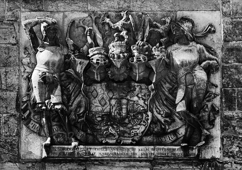 Relief at the historic Torburg in Dyck, Dyck Castle, Jüchen, Lower Rhine, North Rhine-Westphalia, Germany
