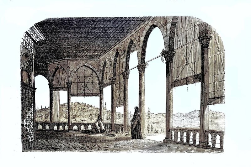 Illustration from 1849 shows the interior of the Yali Kasri, Imperial Kiosk, in Constantinople, Istanbul, Turkey, illustration, reproduction from a model from the 19th century. Authentic, file restored for optimal use, exact date of original unknown, historical, colored