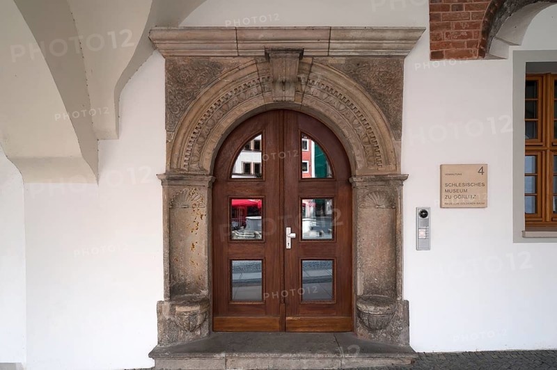 Renaissance portal of the Silesian Museum, Görlitz, Upper Lusatia, Saxony, Germany
