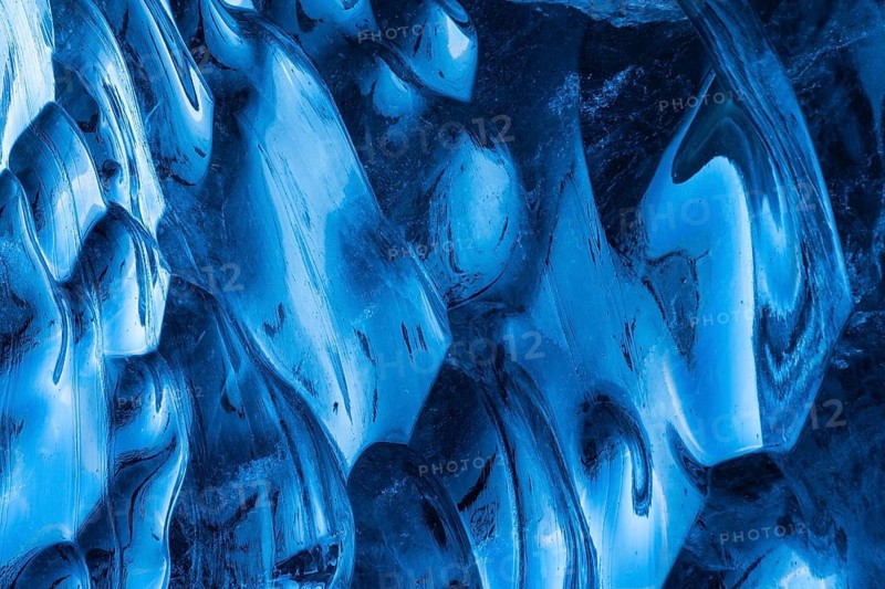 Structures in glacial ice, ice cave, glaciers, Vatnajökull, winter, Iceland, Scandinavia