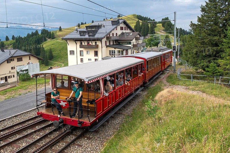 Vitznau Rigi Railway historical presentation car 1902, Rigi Staffel, Arth, Switzerland