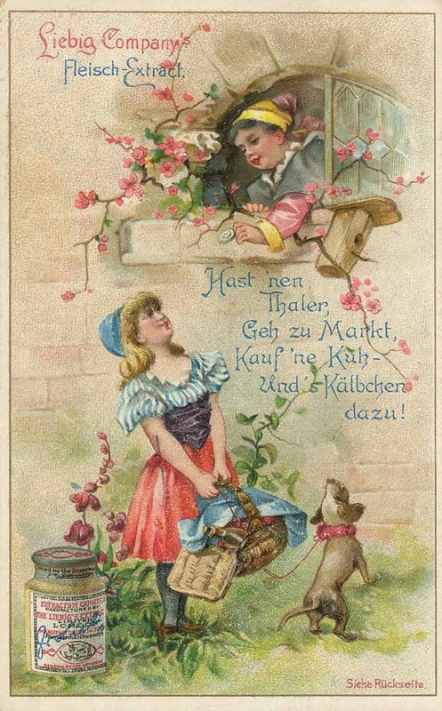 Children's Games Picture Series, Hast nen Thaler Go to Market, Buy a Cow and a Calf! : If you have a thaler, go to the market, buy a cow and the calf, favorite picture, digitally restored reproduction of a collector's painting from around 1900, exact date unknown