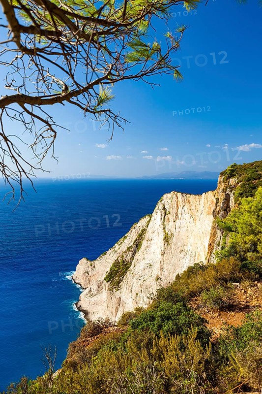 Zakynthos island, coast, white limestone cliffs, Ionian Sea, summer bay, beach, shipwreck, Navagio Beach, smuggler's bay, sunken freighter Panagiotis