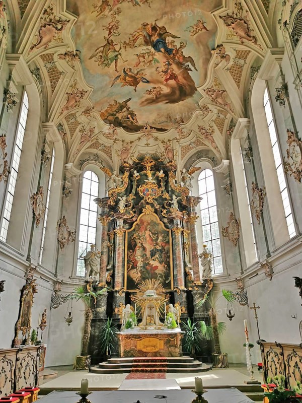 Mönchsdeggingen Abbey, former monastery of the Mariannhill Missionaries, near Nördlingen on southern Riesrand, Donau-Ries district, Swabia, Bavaria, Germany