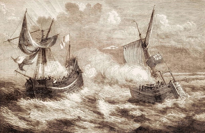 The Battle of Camaret, 18 June 1694, Nine Years' War, From British Battles on Land and Sea, by James Grant