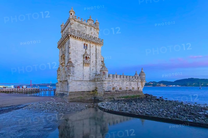 Belem Tower at dusk, Belem, Lisbon, Portugal
