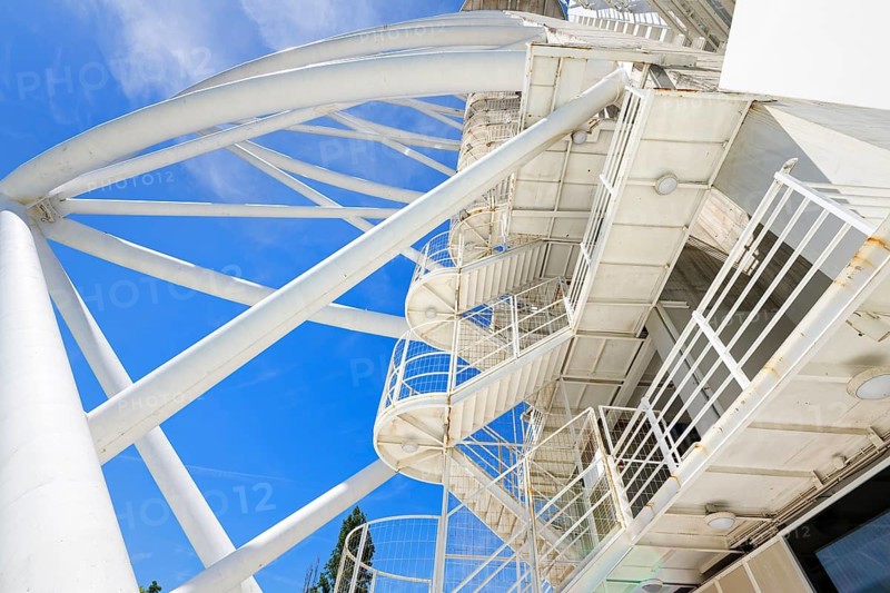 Vasco da Gama Tower along the Tagus River, Detail of the metallic structure, Park of Nations, Lisbon, Portugal