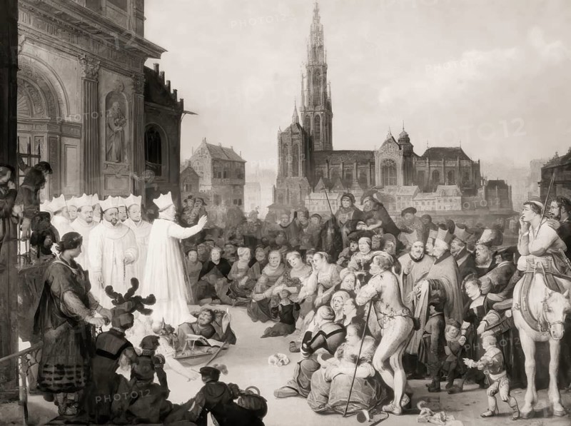 Saint Norbert of Xanten, c. 1080 — 1134, preaching against the Heresy of Tanchelm of Antwerp, early 12th century, Antwerp, Belgium