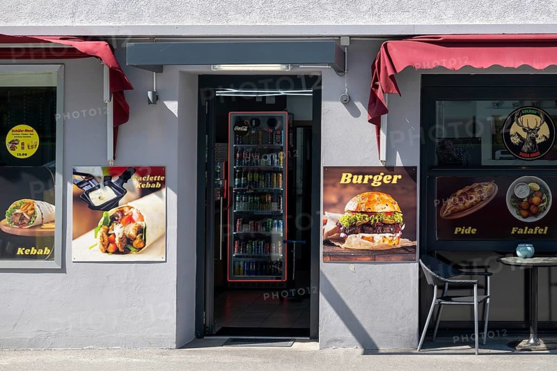 Symbolic photo of snack shop pizza, burger and kebab, Goldau, Switzerland