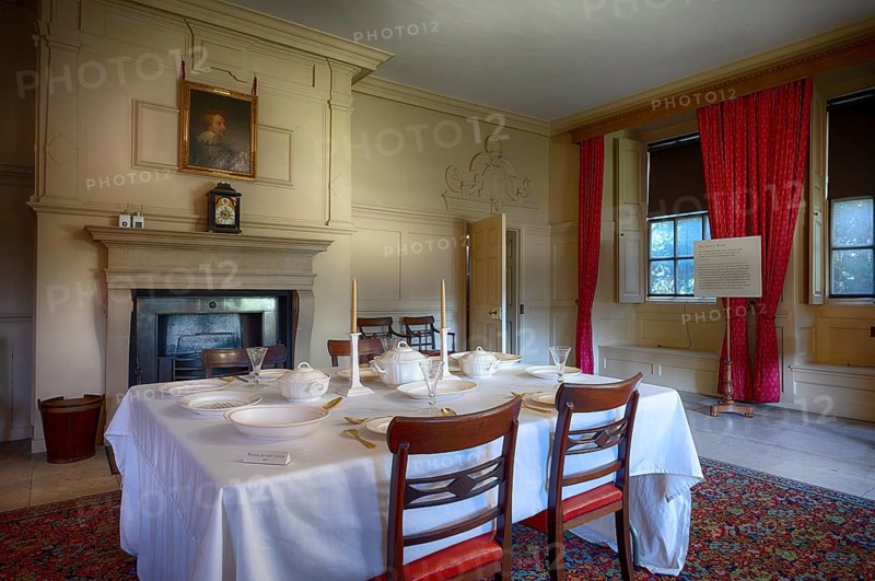 Interior view of King's Dining Room, King's Dining Room, Museum, Kew Palace, Royal Botanic Gardens, also Kew Gardens, Kew, Richmond, London, England, Great Britain, Great Britain