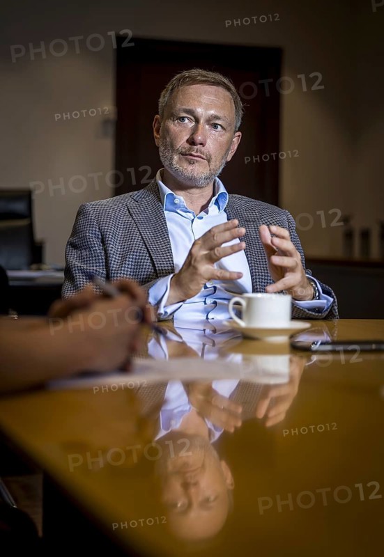 Christian Lindner (FDP), Federal Minister of Finance, recorded during an interview in his office at the Federal Ministry of Finance