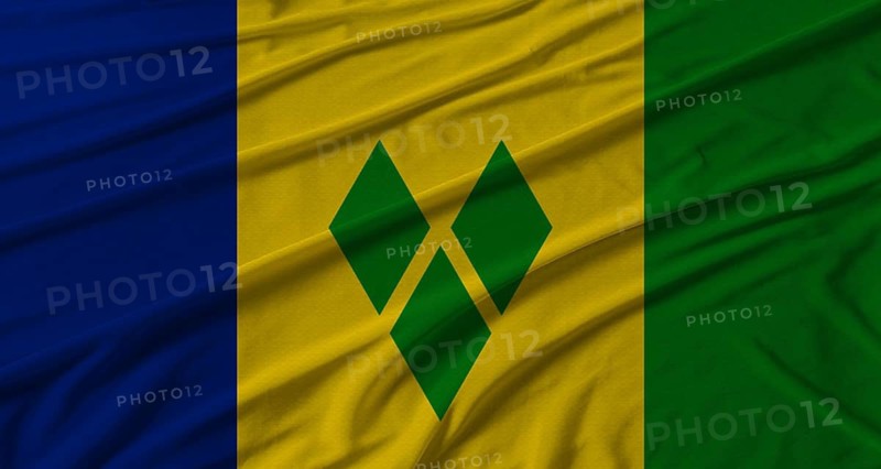 Saint Vincent and the Grenadines flag waving. Flag of Saint Vincent and the Grenadines with cloth texture