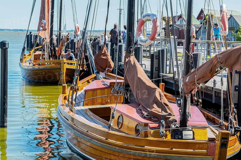Sailing boats in the port of Althagen Ahrenshoop Baltic Sea Germany
