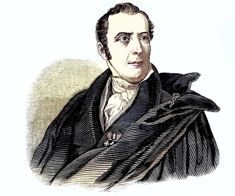 Alberto Nota (1775–1847), prolific comedy writer, playwright and politician, Italy, illustration, reproduction of a 19th-century original. Authentic, file restored for optimal use, exact date of the original unknown, historical, nostalgically coloured