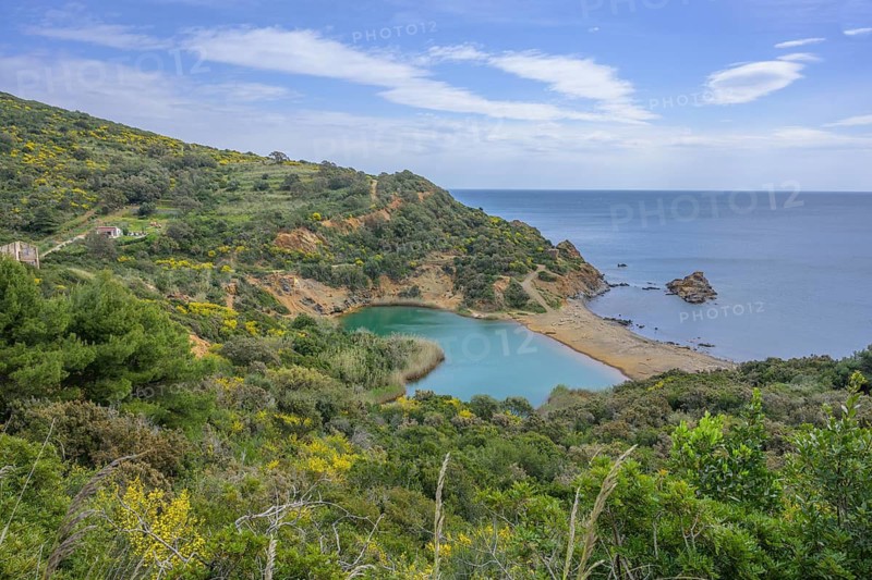 Sulphurous lake Laghetto di Terra Nera, Porto Azzurro, Province of Livorno, Italy
