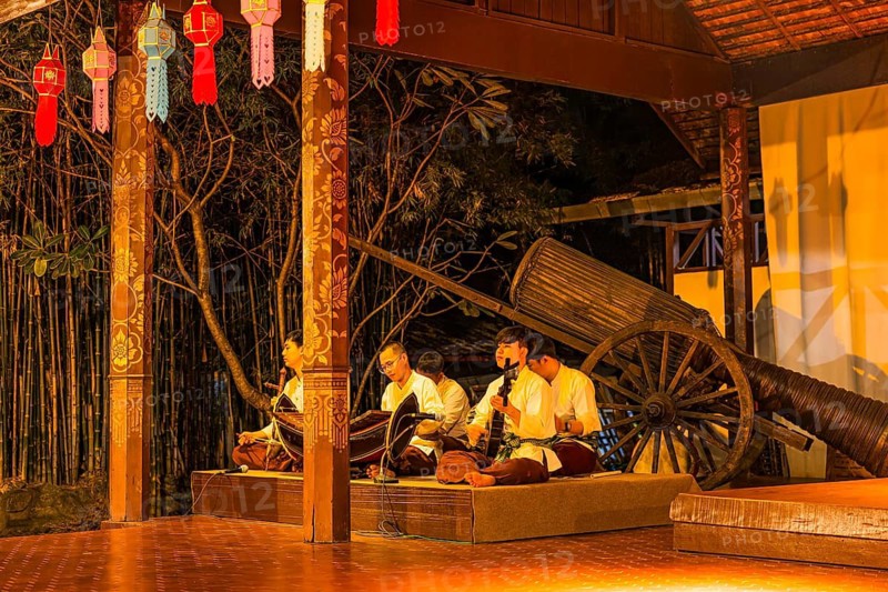 Thai music group plays at Old Chiang Mai Cultural Center, Chiang Mai, Thailand