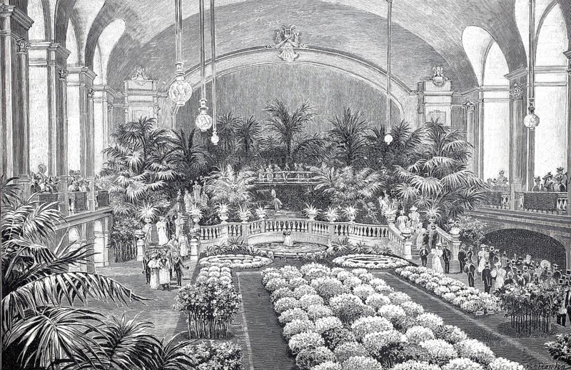The opening of the international horticultural exhibition in Dresden on May 2, 1896, Germany, illustration, reproduction from a model from the 19th century. Authentic, file restored for optimal use, exact date of submission unknown, historical