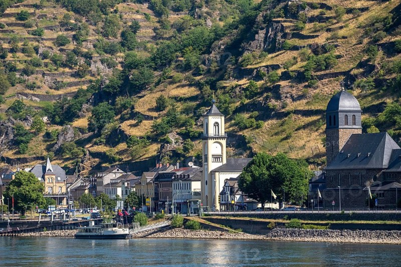 The town of St. Goarshausen on the Rhine, in the Upper Middle Rhine Valley World Heritage Site