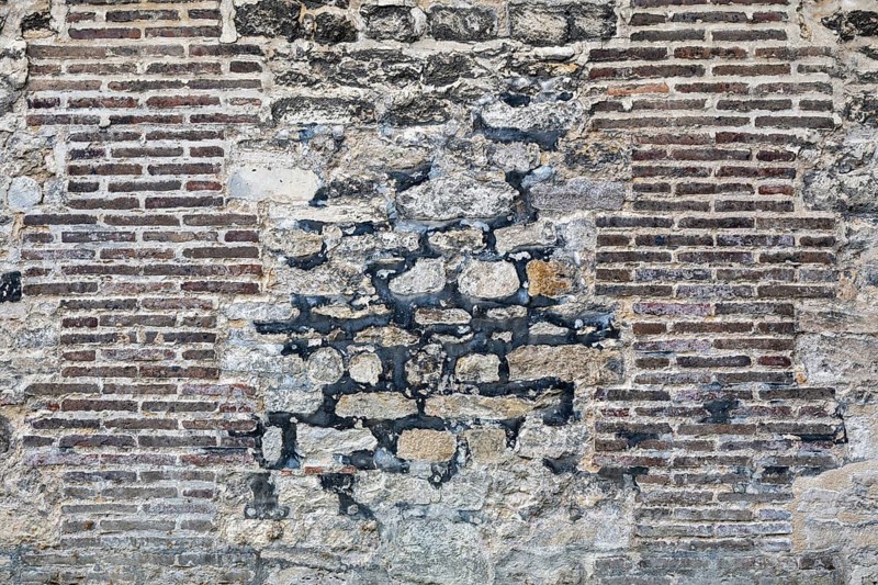 Weathered bricks, brick, full format, Troyes, Aube department, Grand Est region, France