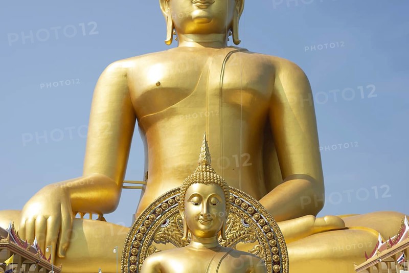 Largest Buddha statue in Thailand (Luang Pho Yai: the statue shows Buddha in the so-called Maravijaya posture - the moment when Buddha resists temptation and attains enlightenment), Wat Muang, Ang Thong, Amphoe Wiset Chai Chan province, Thailand