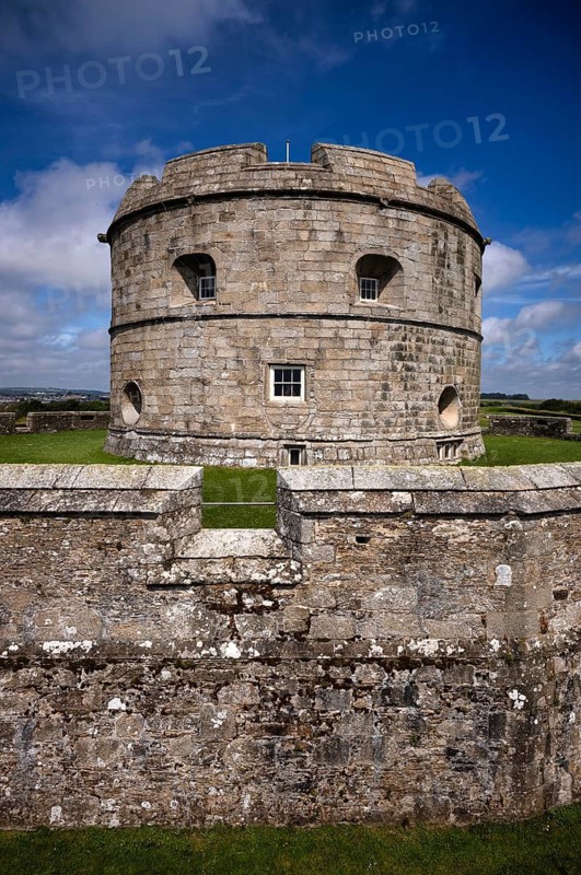 Tudor Gun Tower, Donjon, Residential Tower, Fortress, Pendennis Castle, Fort, Castle, Falmouth, Cornwall, England, Great Britain, Great Britain