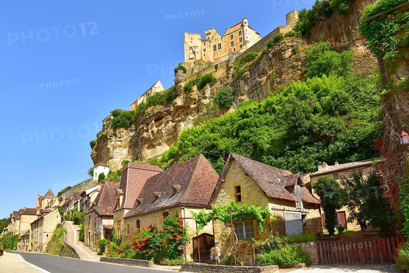 Beynac Castle in Beynac-et-Cazenac in the Dordogne department, in the Nouvelle-Aquitaine region, France