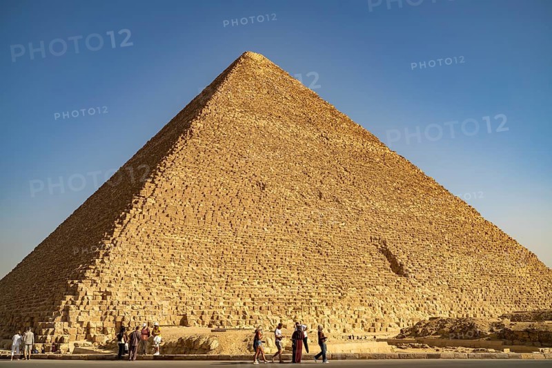 Tourists at the Giza pyramids, Egypt