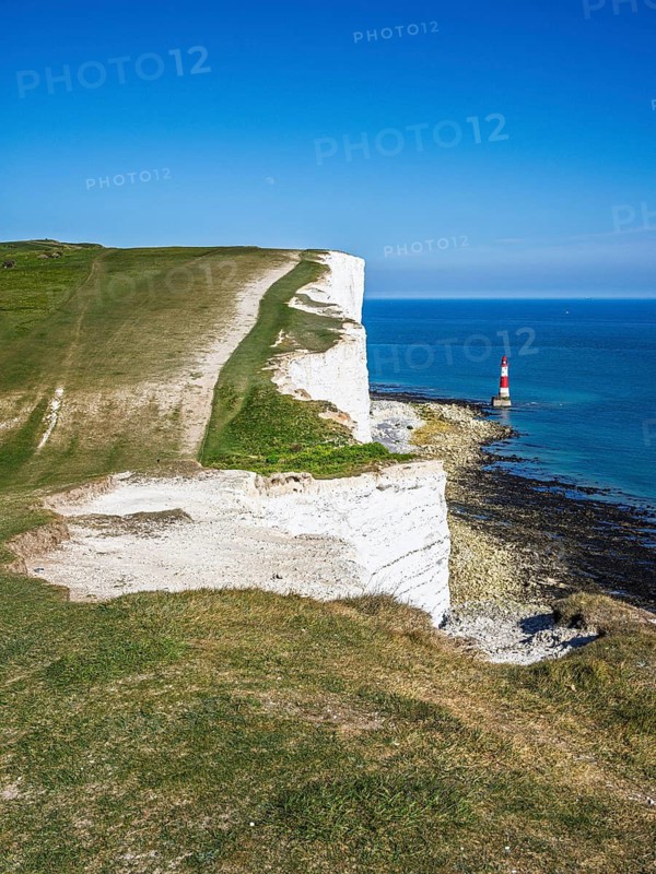 Beachy Head Lighthouse, Beachy Head Cliffs, English Channel, East Sussex, England, United Kingdom