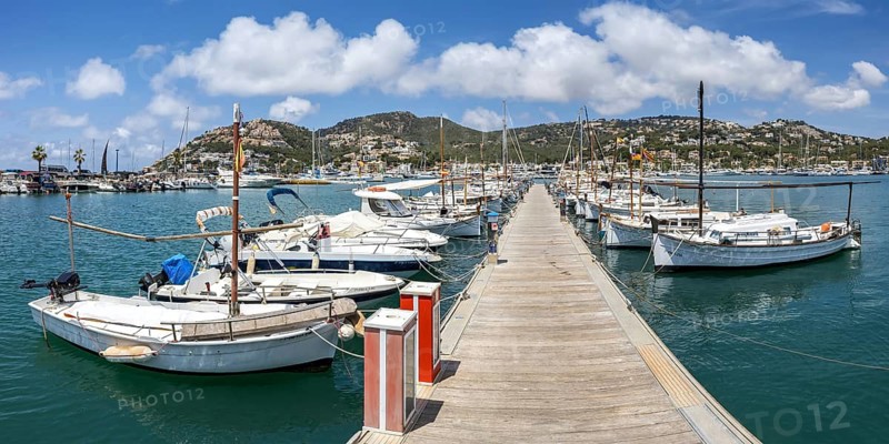 Port Andratx Marina with boats in Majorca Seaside holidays Panoramic trip in Port d'Andratx, Spain