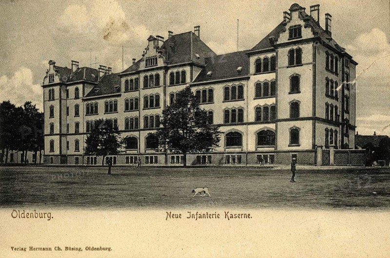 New infantry barracks in Oldenburg in Holstein, Schleswig-Holstein, Germany, authentic reproduction of an old postcard, around 1910, historical, exact date unknown